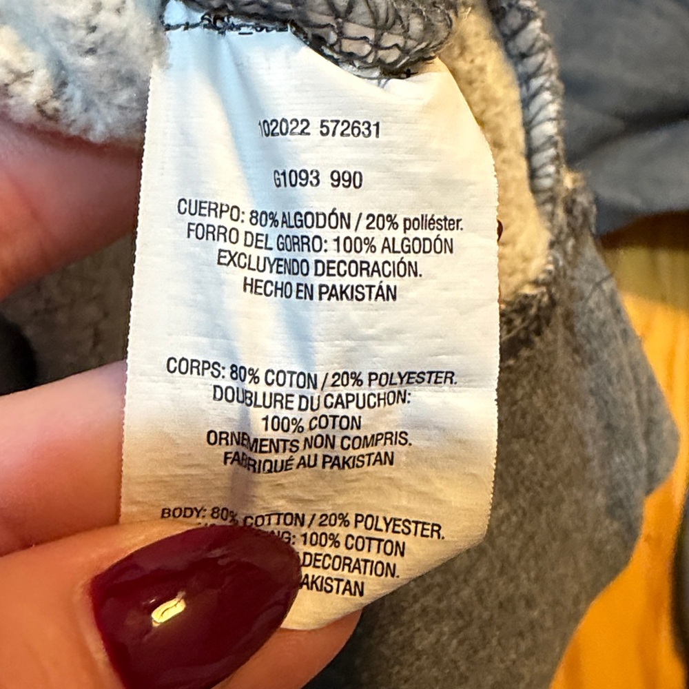 Big Cotton Women’s Skidmore Grey Sweatshirt Size S - Picture 4 of 4